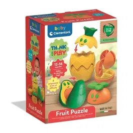 Clementoni - Mes fruits à assembler - Jeu éducatif d'éveil sensoriel et de motricité fine pour tout-petits - Avocat, Ananas, Orange