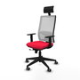 Piqueras y Crespo Chaise de Bureau Horna avec Appui-tête, Rouge et Blanc