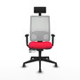 Piqueras y Crespo Chaise de Bureau Horna avec Appui-tête, Rouge et Blanc