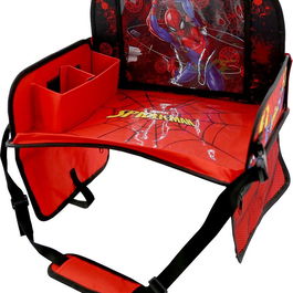 Licensing Table De Voyage Spiderman CZ10642 pour Enfants, Pliable, Surface Tactile, Poche Latérale