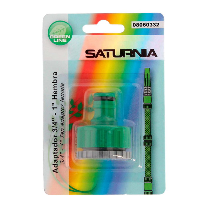 SATURNIA Raccord tuyau plastique 3/4 - 1'' femelle blister SATURNIA Raccord tuyau plastique 3/4 - 1'' femelle blister