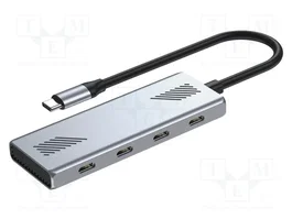 GEMBIRD Hub USB C avec 4 ports USB 3.2 Gen 2 - Gris