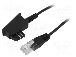 GOOBAY Câble téléphonique RJ45 et TAE F, 20m, Noir