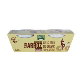 NaturGreen Postre de arroz y cacao Bio (2x125g)