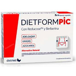 Dietmed Dietformpic 30 Capsules - Complément Alimentaire pour le Contrôle du Poids avec Berbérine, Extrait d'Artichaut et Chrome - 30 Capsules
