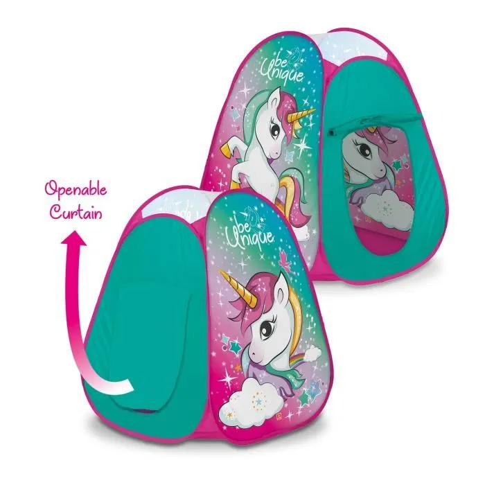 MONDO Tente Pop-Up pour Enfant en Forme de Licorne, Toile Polyester, 85x83x100 cm, avec Sac de Rangement, Usage Intérieur et Extérieur