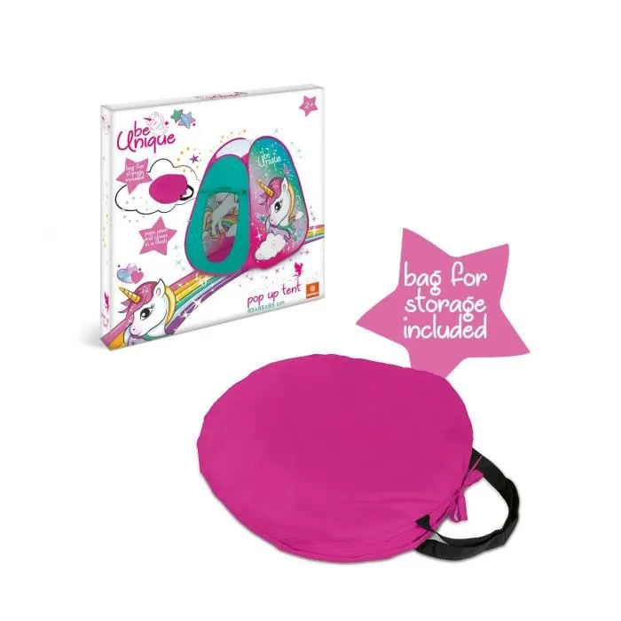 MONDO Tente Pop-Up pour Enfant en Forme de Licorne, Toile Polyester, 85x83x100 cm, avec Sac de Rangement, Usage Intérieur et Extérieur