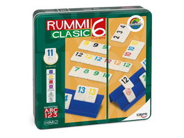 Cayro - Rummiclassic - Jeu de société en version espagnole pour 6 joueurs dans une boîte métallique - Dimensions : 30,50 x 30,50 x 9 cm