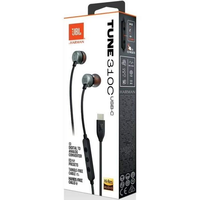 JBL Tune 310C Écouteurs Filaire USB-C Hi-Res Noir