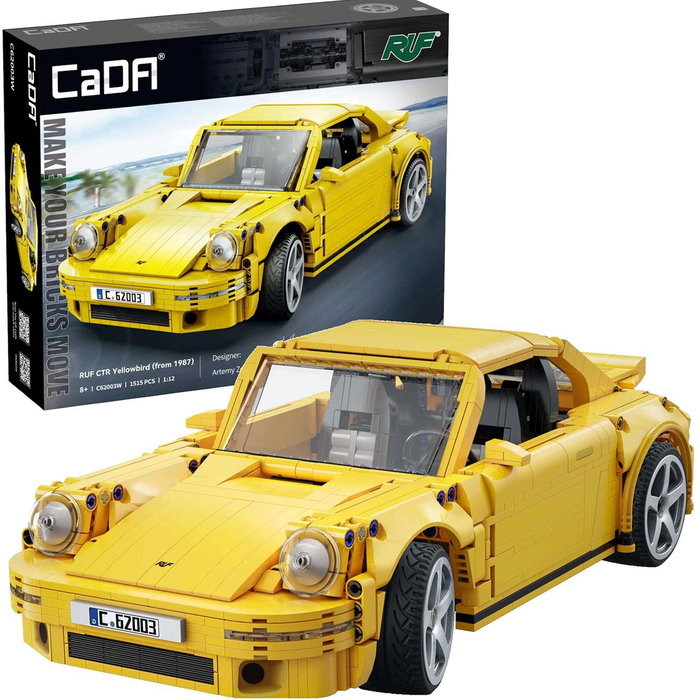 Cada - Maquette de Voiture à Construire Ruf CTR 2017 Yellowbird - 1515 Pièces - avec Direction, Moteur Détailé et Portes Ouvrantes - pour +8 Ans Cada - Maquette de Voiture à Construire Ruf CTR 2017 Yellowbird - 1515 Pièces - avec Direction, Moteur Détailé et Portes Ouvrantes - pour +8 Ans