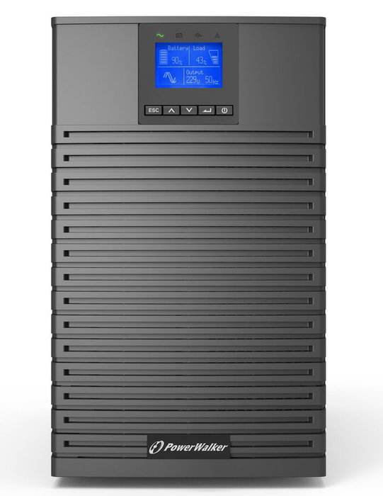 PowerWalker VFI UPS Online 3000VA / 3000W avec sorties 8x C13 et 1x C19, USB, RS-232, écran LCD, technologie double conversion et monitoring IoT