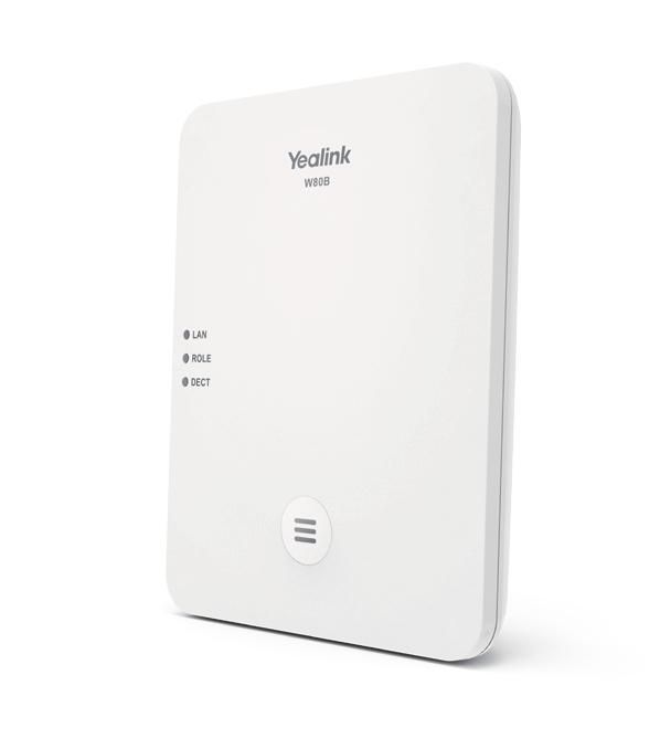 Yealink W80B - Système téléphonique DECT IP Multi-Cell avec base stations, PoE, roaming et jusqu'à 100 communications parallèles pour entreprises