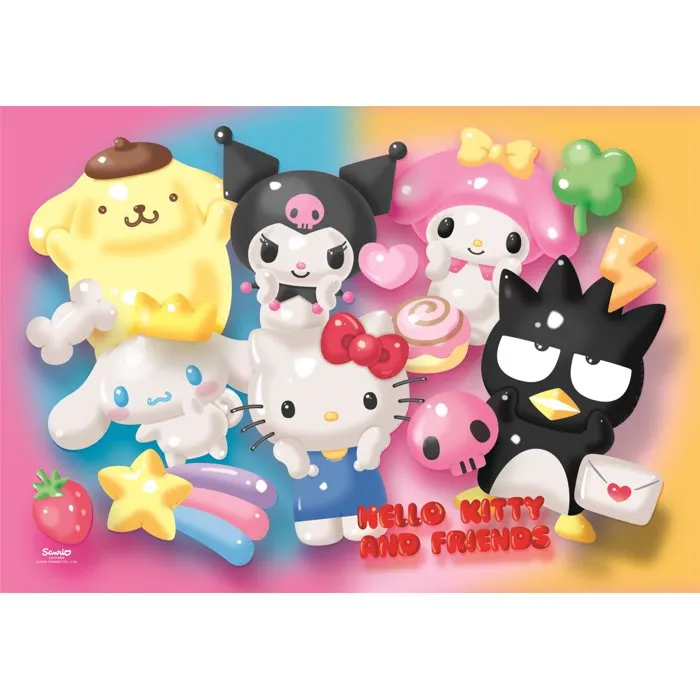 Clementoni Puzzle 104 pièces Hello Kitty et ses Amis - Enfant dès 6 ans - 48,5 x 33,5 cm