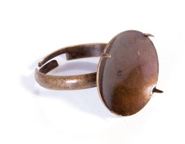 Innspiro Anneaux métalliques ajustables avec base griffes, doré vieilli, 16 mm