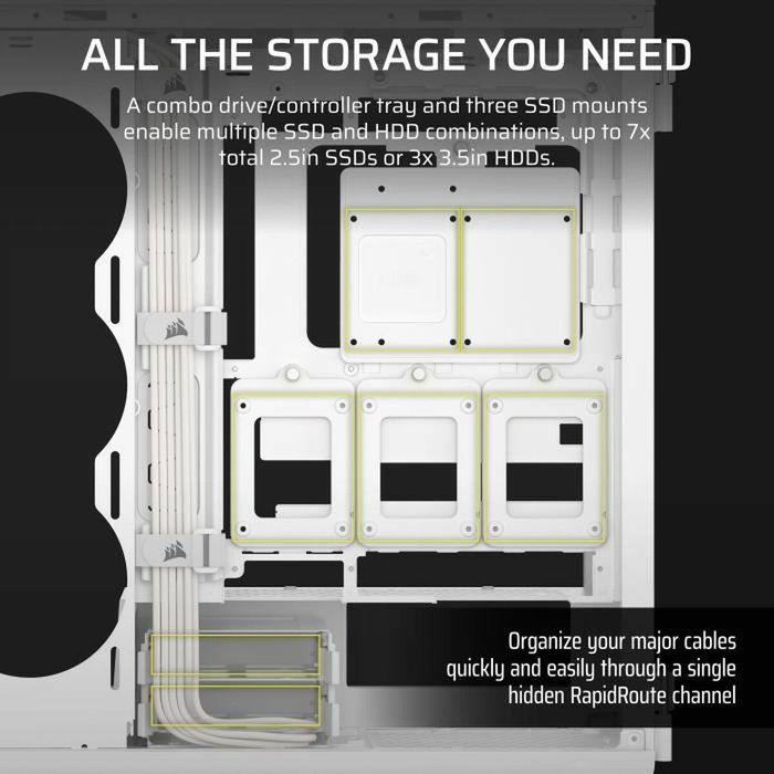 Corsair 5000T Boîtier Gaming Mid Tower Blanc avec Verre Trempé
