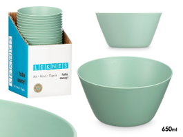Leknes Bol Conique Vert Petit 650 ml 14x7x14 cm Plastique PP (Set de 24)