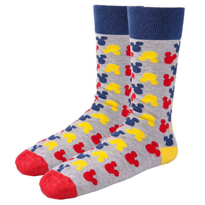 CERDÁ Set de 3 Paires de Chaussettes Mickey Disney en Coton - Taille 40-46 - Composition 86% Coton 12% Polyamide 2% Élasthanne