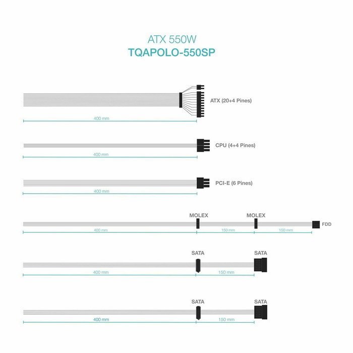 Bloc d’Alimentation TooQ TQAPOLO-550SP 550 W