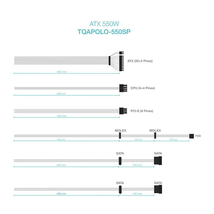 Bloc d’Alimentation TooQ TQAPOLO-550SP 550 W