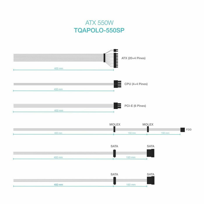 Bloc d’Alimentation TooQ TQAPOLO-550SP 550 W