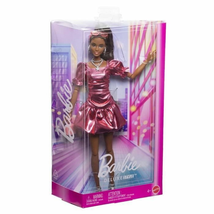 Barbie Poupée Deluxe Style Robe Coupe Boule Corail Métallisé Barbie Poupée Deluxe Style Robe Coupe Boule Corail Métallisé