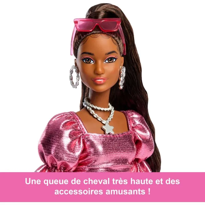 Barbie Poupée Deluxe Style JFP41 Robe Coupe Boule Corail Métallisé Barbie Poupée Deluxe Style JFP41 Robe Coupe Boule Corail Métallisé