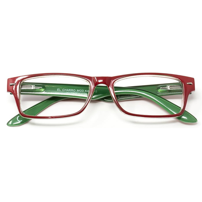 EL CHARRO Lunettes de lecture Kansas Rouge/Vert +3,5