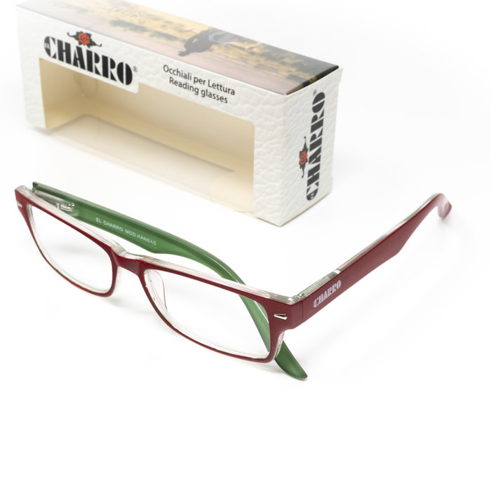 EL CHARRO Lunettes de lecture Kansas Rouge/Vert +3,5