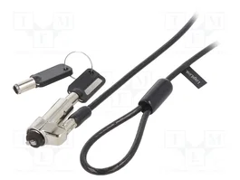 LOGILINK Fil de sécurité noir et argent, 1,8 m pour ordinateur portable