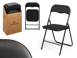 GIFTDECOR Chaise Pliante Negra