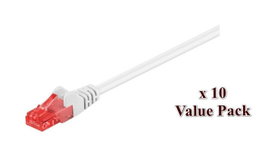 MicroConnect Lot de 10 câbles réseau CAT6 U/UTP 2m Blanc