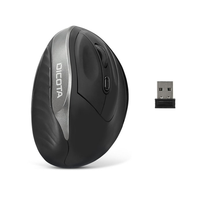 Souris Optique Ergonomique Dicota D31981 Noir 1600 dpi Souris Optique Ergonomique Dicota D31981 Noir 1600 dpi