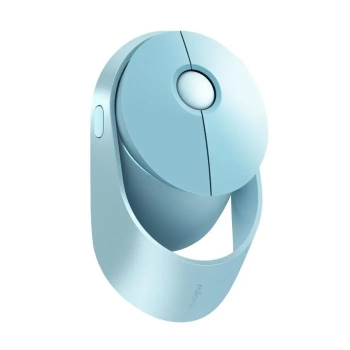 Rapoo Ramelo Air 1 - Souris sans fil silencieuse Bluetooth et 2.4 GHz multimode bleue rechargeable, 1600 DPI, pour espace de travail coloré