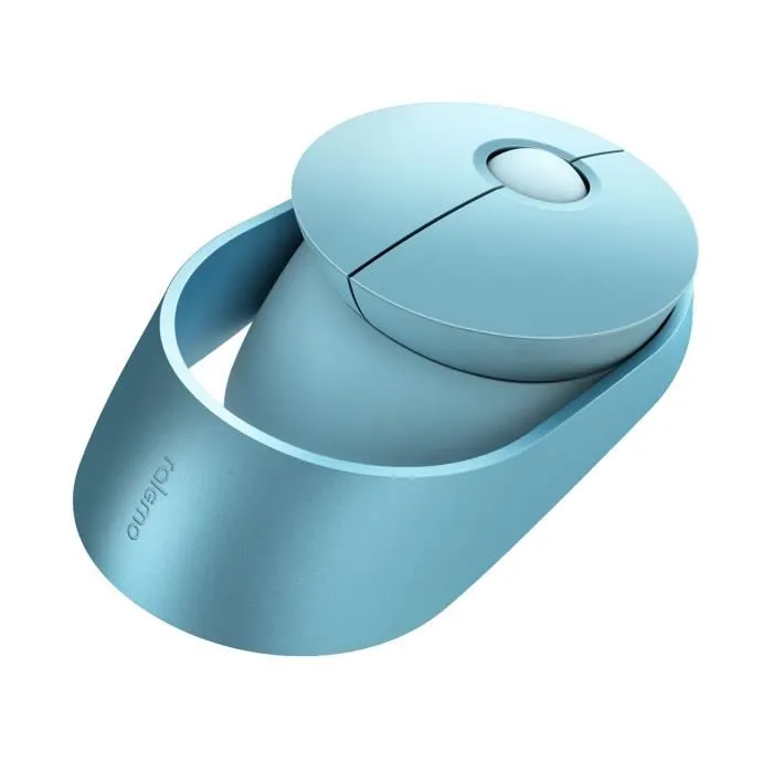 Rapoo Ramelo Air 1 - Souris sans fil silencieuse Bluetooth et 2.4 GHz multimode bleue rechargeable, 1600 DPI, pour espace de travail coloré