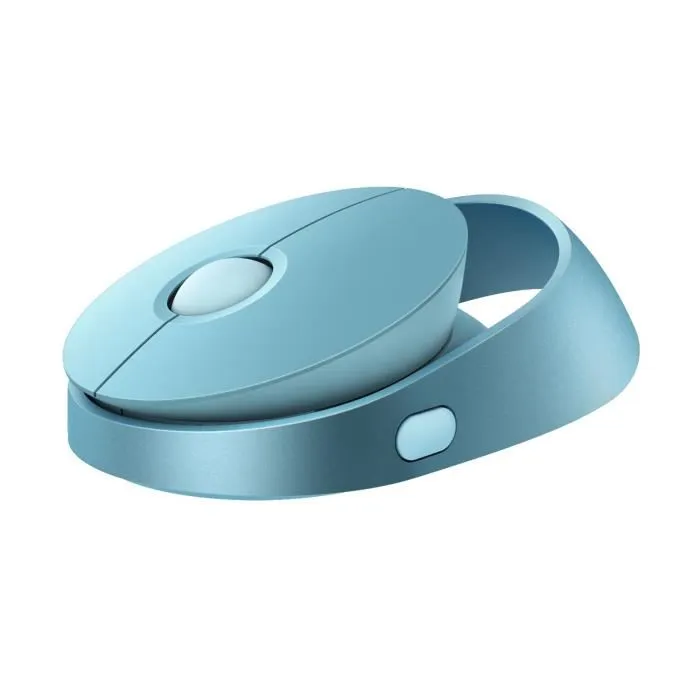 Rapoo Ramelo Air 1 - Souris sans fil silencieuse Bluetooth et 2.4 GHz multimode bleue rechargeable, 1600 DPI, pour espace de travail coloré