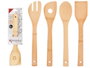 Kinvara Set de 4 ustensiles de cuisine en bambou 8,5x34,5x3,8 cm (Set de 12)