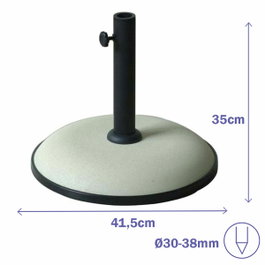 Marbueno Base de Parasol Ronde en Ciment Blanc 15kg