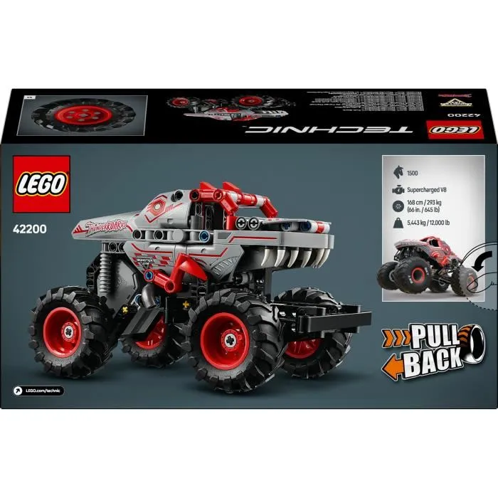 Lego Technic Monster Jam ThunderROARus 42200 Camion dinosaure à rétrofriction - Jeu de construction 232 pièces dès 7 ans