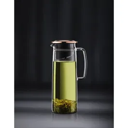 Bodum - Carafe à thé glacé avec infuseur intégré Biasca - 1,2 litre en verre borosilicaté - Couvercle avec filtre - Transparent