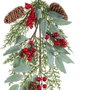 BigBuy Home Décorations de Noël Rouge Vert Ananas 20 x 10 x 45 cm