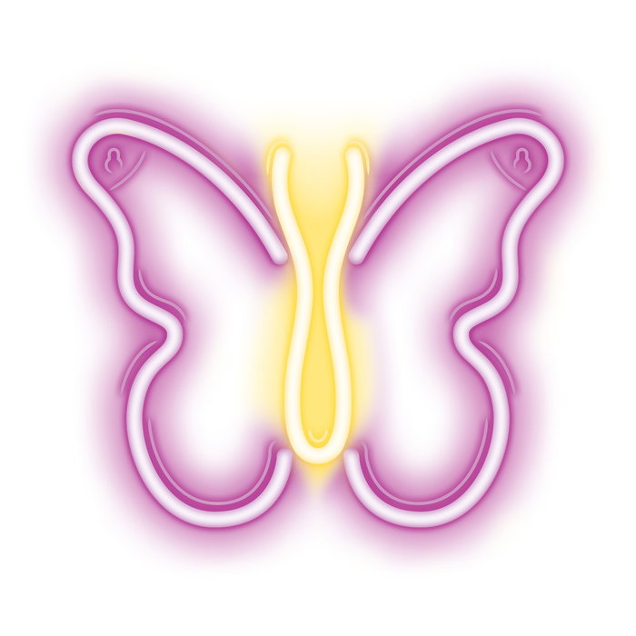 Neolia Lampe Néon LED Forever Papillon Rose avec USB, interrupteur, câble 2m, 22.5cm
