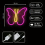 Neolia Lampe Néon LED Forever Papillon Rose avec USB, interrupteur, câble 2m, 22.5cm