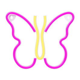 Neolia Lampe Néon LED Forever Papillon Rose avec USB, interrupteur, câble 2m, 22.5cm