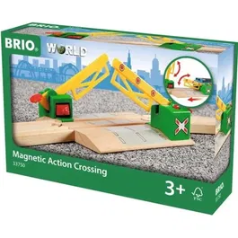 Brio 33750 - Passage à niveau magnétique automatique en bois et plastique pour circuit de train BRIO, accessoire de jeu pour enfant dès 3 ans