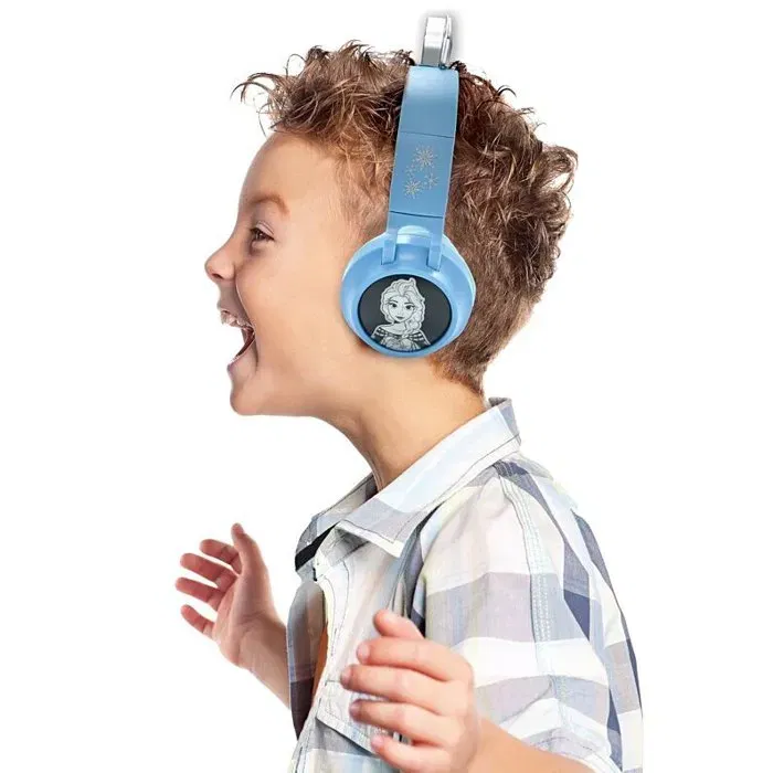 Lexibook Casque Lumineux Pliable La Reine des Neiges pour Enfants - Bluetooth 5.0 et Filaire, Limitateur de Son 85 dB, Design Tiare - Pour Enfants à partir de 4 Ans