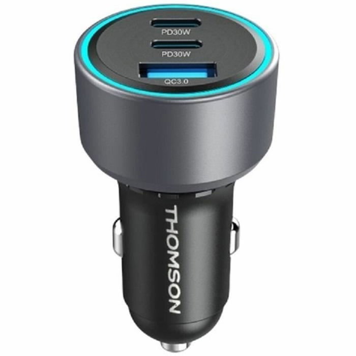 Thomson Chargeur voiture 60W 2x USB-C PD 30W + 1x USB-A QC 3.0 18W Thomson Chargeur voiture 60W 2x USB-C PD 30W + 1x USB-A QC 3.0 18W