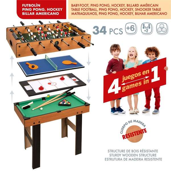 Colorbaby Table multi-jeux 4 en 1 (87 x 73 x 43 cm) Colorbaby Table multi-jeux 4 en 1 (87 x 73 x 43 cm)