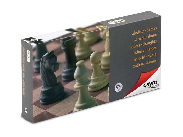Cayro Jeu d'échecs et de dames magnétique grand en plastique - Pour 2 joueurs - Instructions multilingues (Français inclus)