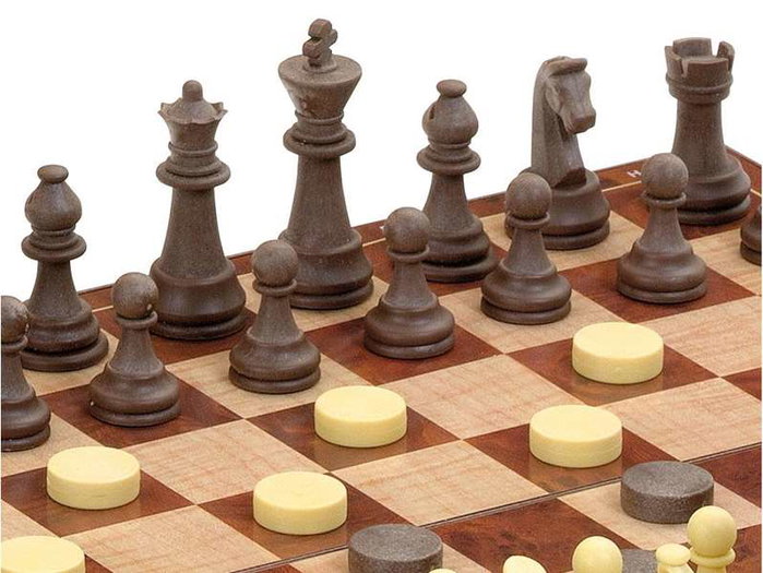 Cayro Jeu d'échecs et de dames magnétique grand en plastique - Pour 2 joueurs - Instructions multilingues (Français inclus)