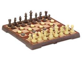 Cayro Jeu d'échecs et de dames magnétique grand en plastique - Pour 2 joueurs - Instructions multilingues (Français inclus)